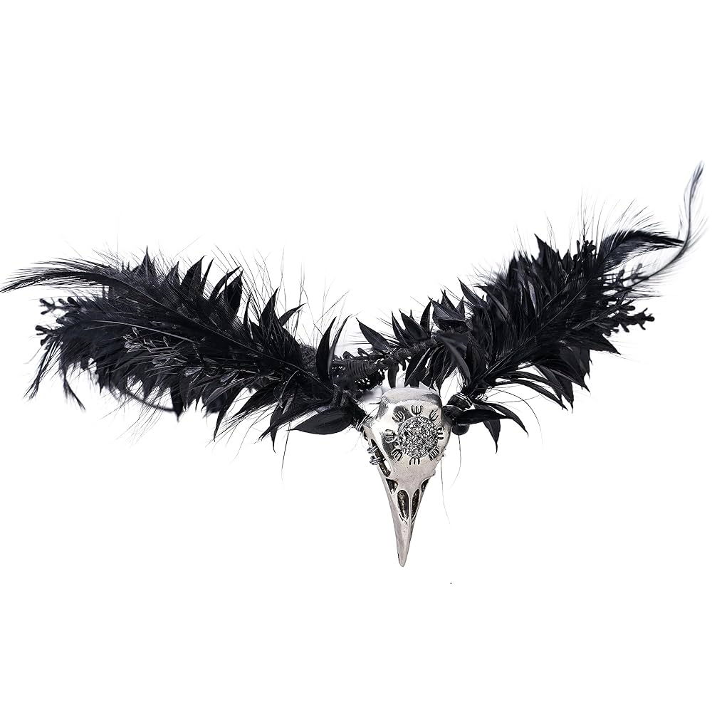 Amazon.com: MOSTORY Gothic Black Feather Crown - Witch